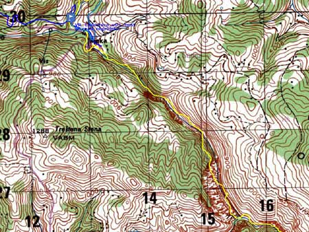 Mapa topo - Horní V. Rzav